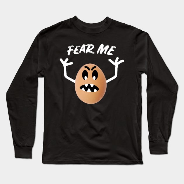 Funny Creepy Halloween Egg Monster Long Sleeve T-Shirt by Jimmyson